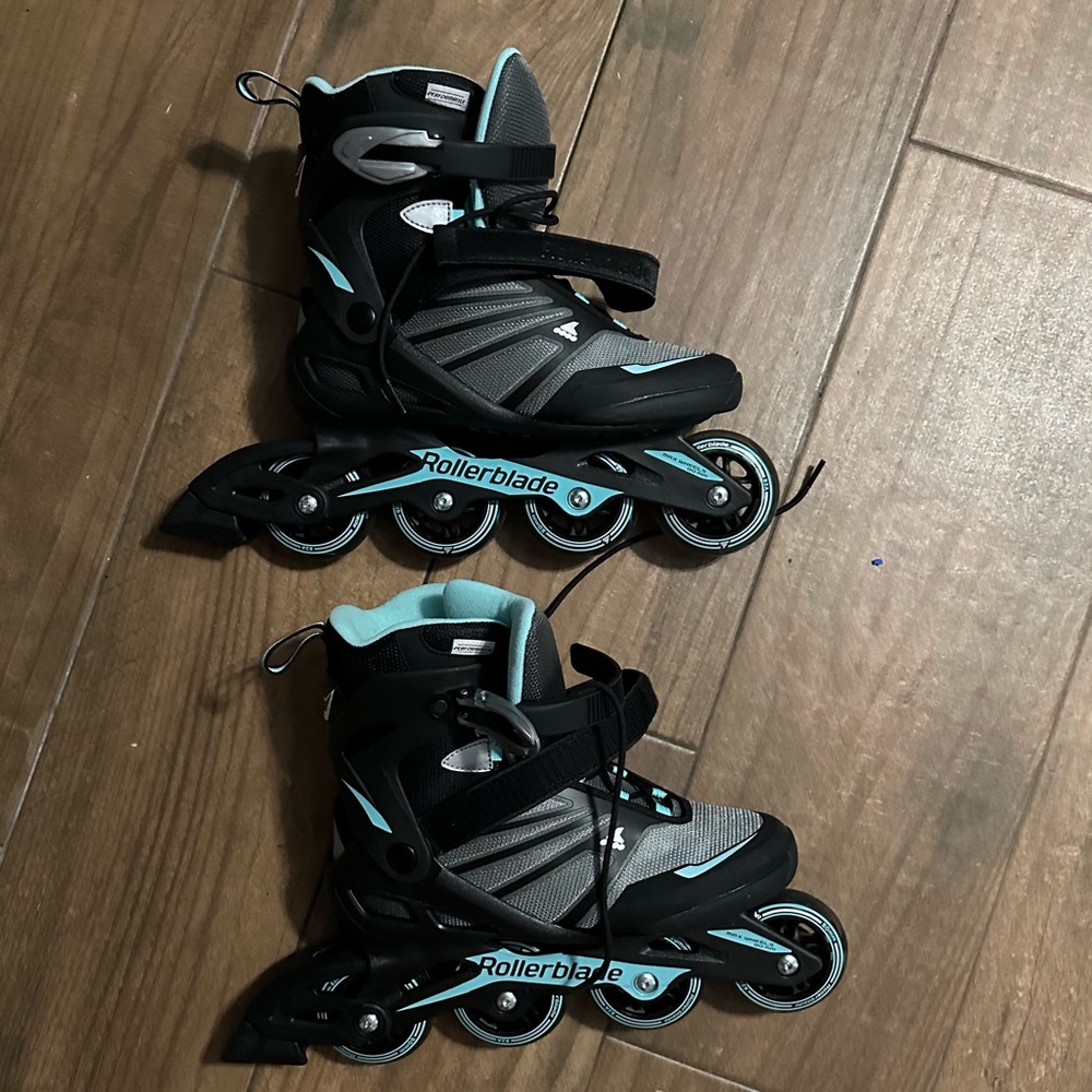 Rollerblade Women's Black and Light Blue Adjustable Inline Skates